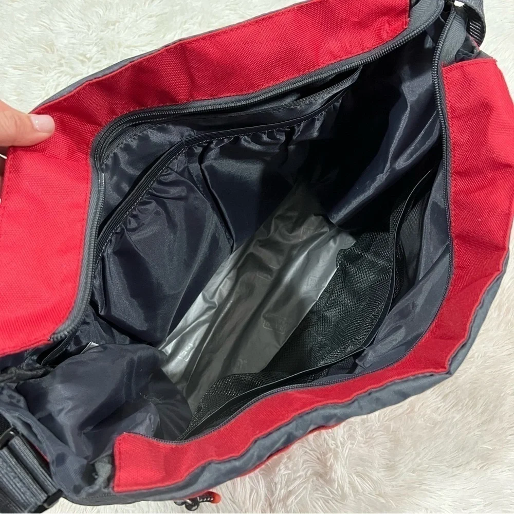 Columbia Red & Grey Insulated Diaper Messenger Bag